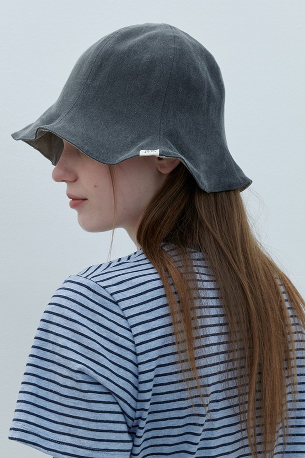 AYU - 모자 - [24SS] cotton reversible hat-vintage gray & beige