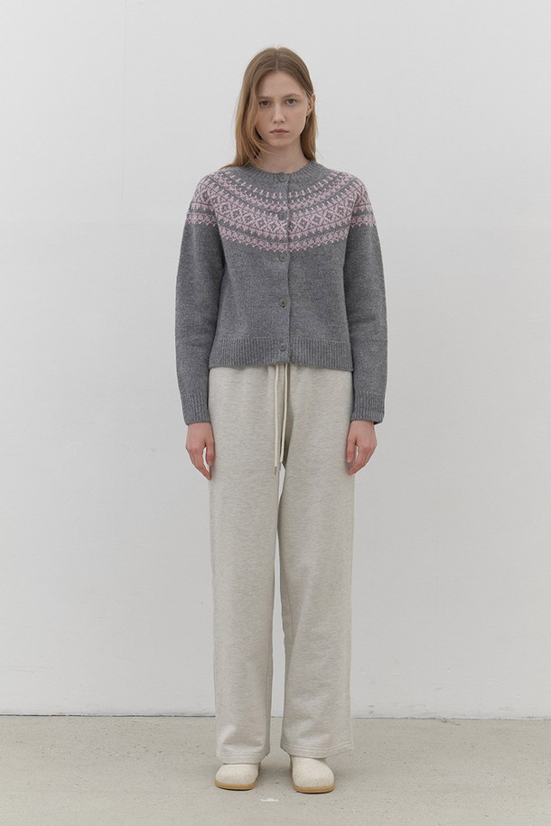 AYU - 가디건 - [24FW] ﻿nordic knit cardigan-grey