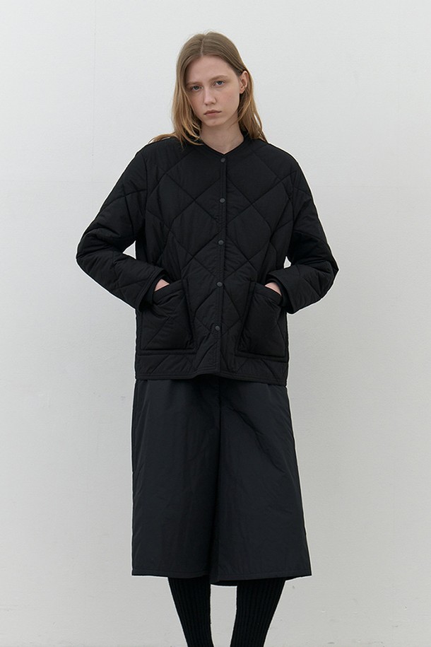 AYU - 자켓 - [24FW] quilted padding jacket-black