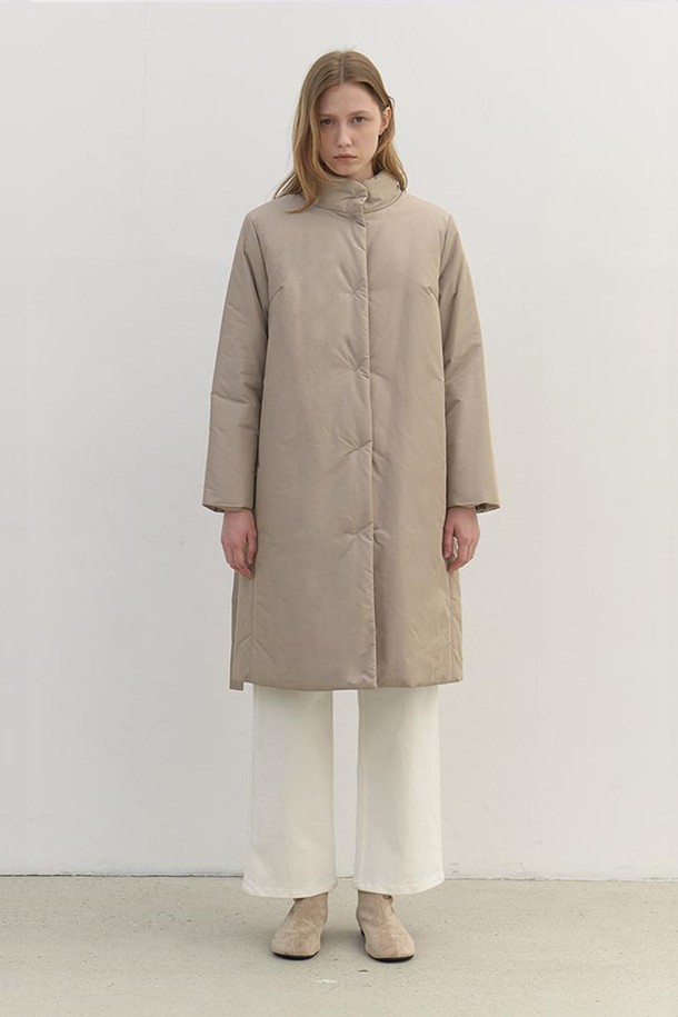 AYU - 코트 - [24FW] recycle belted padding coat-beige