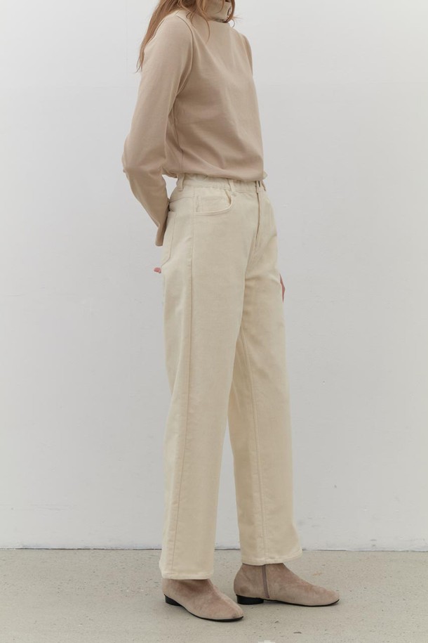 AYU - 롱/미디팬츠 - [24FW] corduroy semi wide pants-ivory