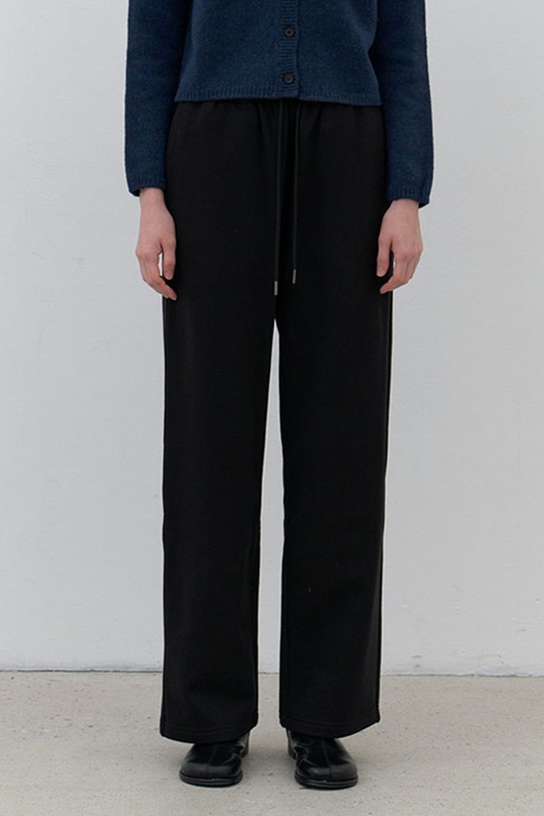 AYU - 롱/미디팬츠 - [24FW] cotton sweatpants (기모)-black