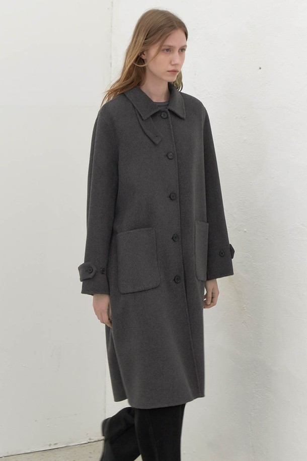 AYU - 코트 - [24FW] handmade wool coat-charcoal