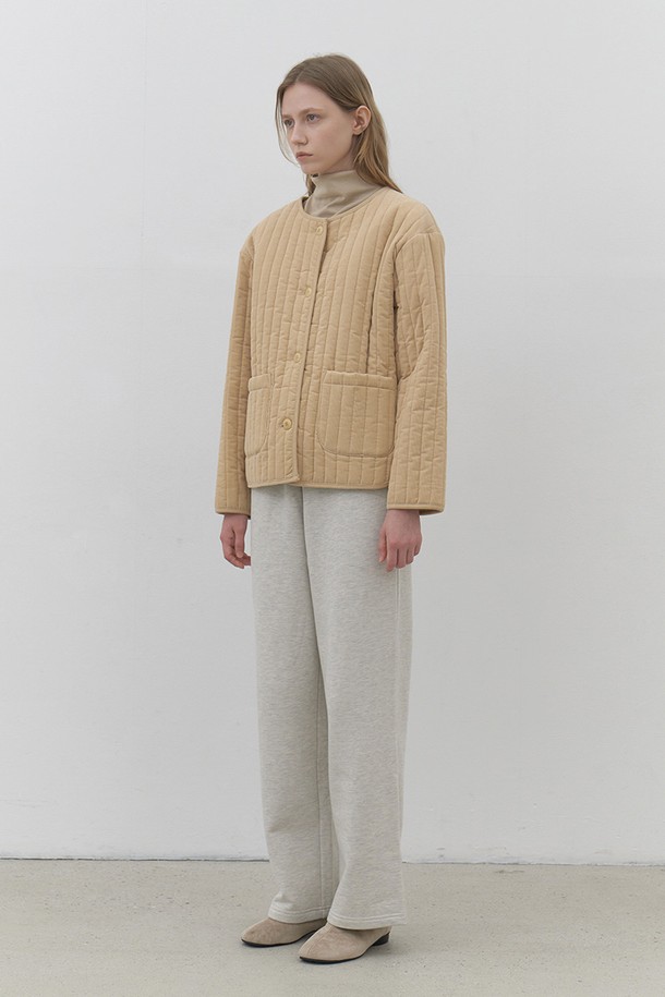 AYU - 자켓 - [24FW] corduroy stitch padding jacket -lemon beige