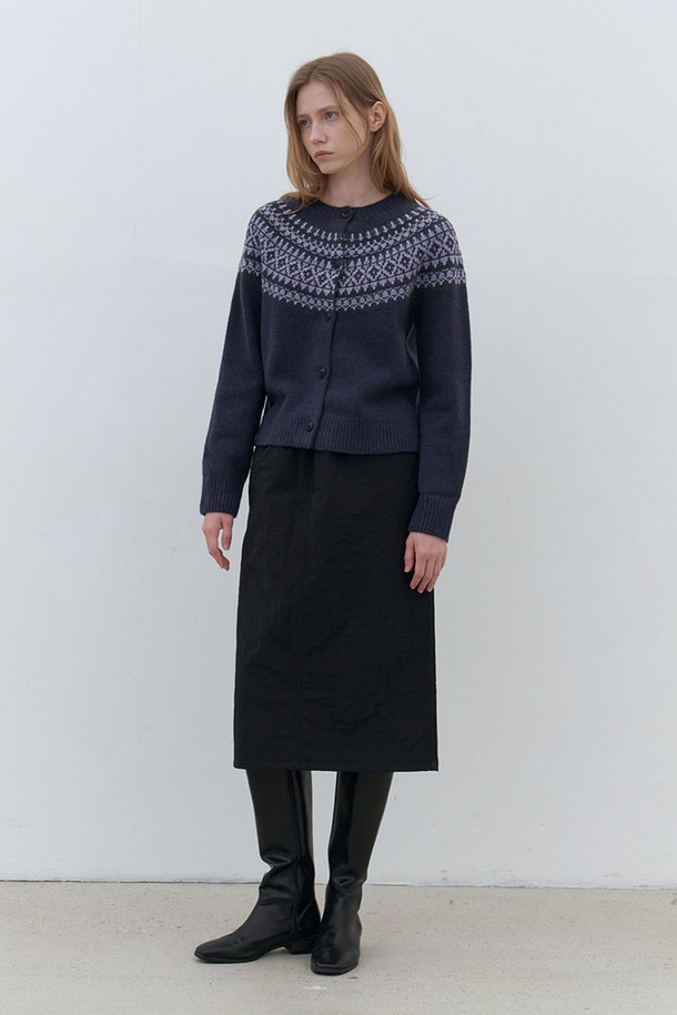 AYU - 가디건 - [24FW] ﻿nordic knit cardigan-navy