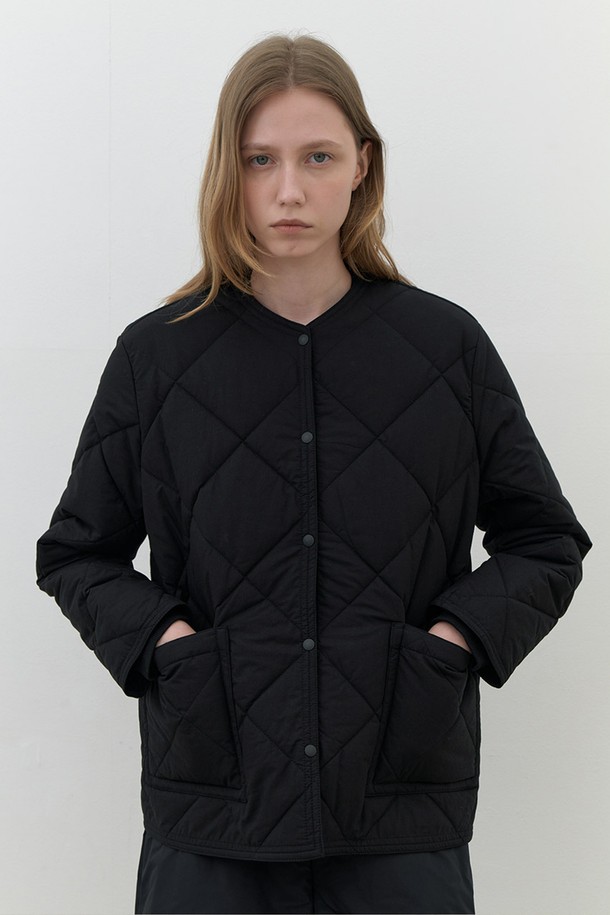 AYU - 자켓 - [24FW] quilted padding jacket-black