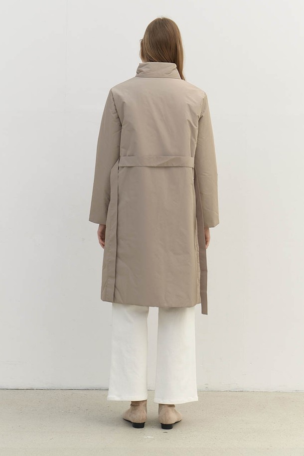 AYU - 코트 - [24FW] recycle belted padding coat-beige