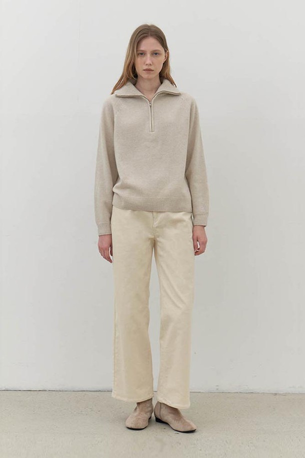 AYU - 롱/미디팬츠 - [24FW] corduroy semi wide pants-ivory