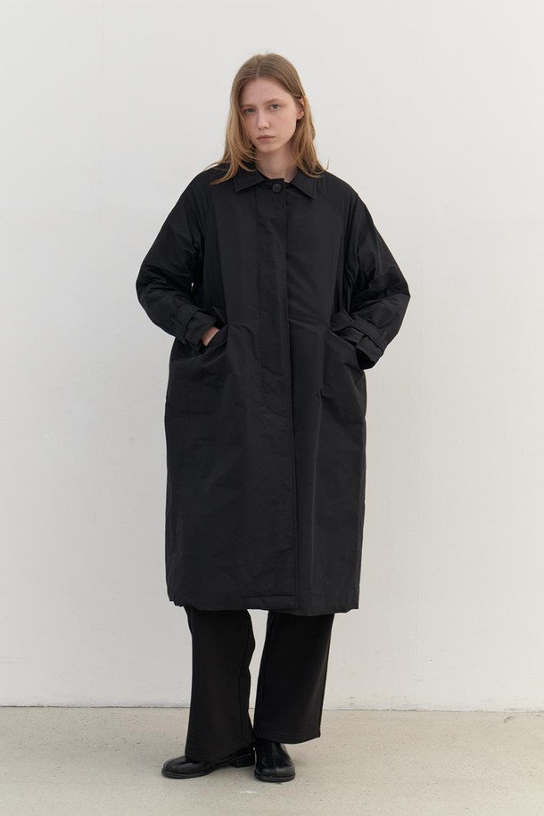 AYU - 코트 - [24FW] recycle padding coat- black