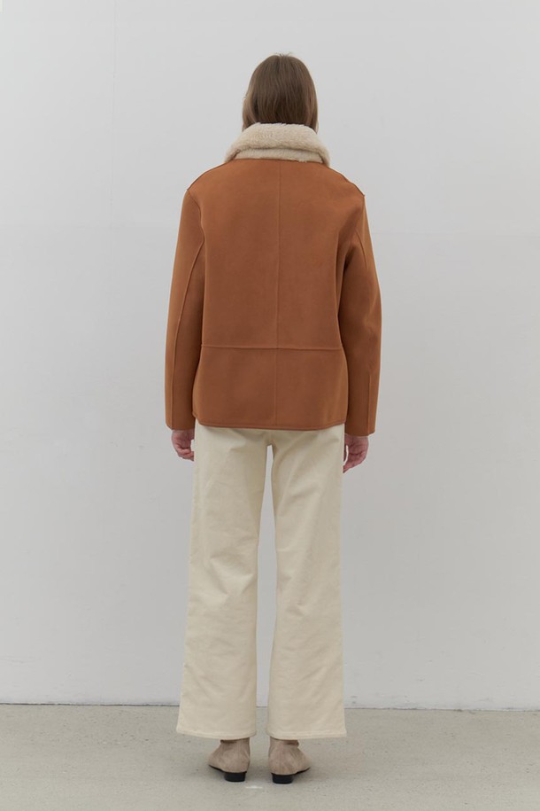 AYU - 자켓 - [24FW] wool shearing reversible mustang-brown