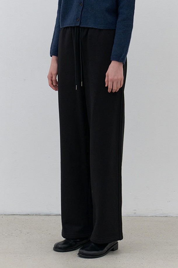 AYU - 롱/미디팬츠 - [24FW] cotton sweatpants (기모)-black