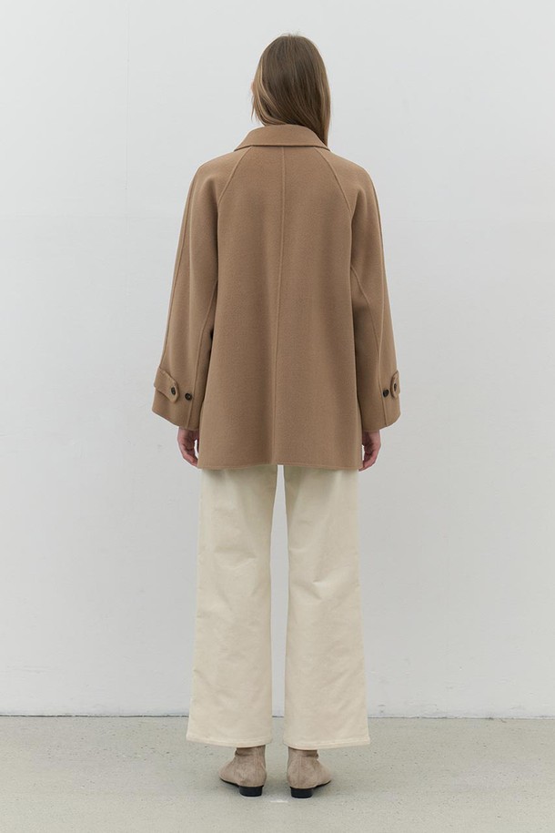 AYU - 코트 - [24FW] wool handmade half coat-camel