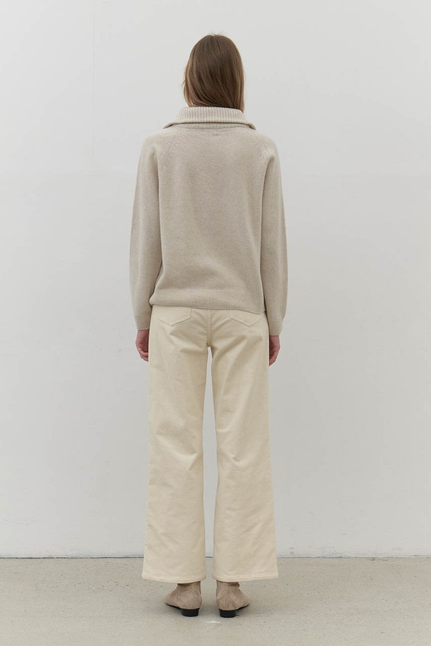 AYU - 스웨터 - [24FW] ﻿zip-up wool pullover-ivory