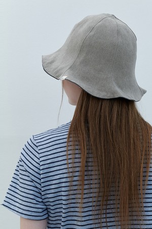 [24SS] cotton reversible hat-vintage gray & beige