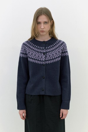 [24FW] ﻿nordic knit cardigan-navy