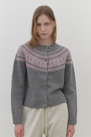 [24FW] ﻿nordic knit cardigan-grey