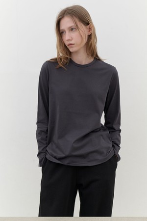 [24FW] silket cotton T-shirts-charcoal