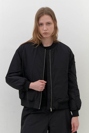 [24FW] recycle padding bomber jumper-black