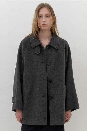 [24FW] wool handmade half coat-charcoal