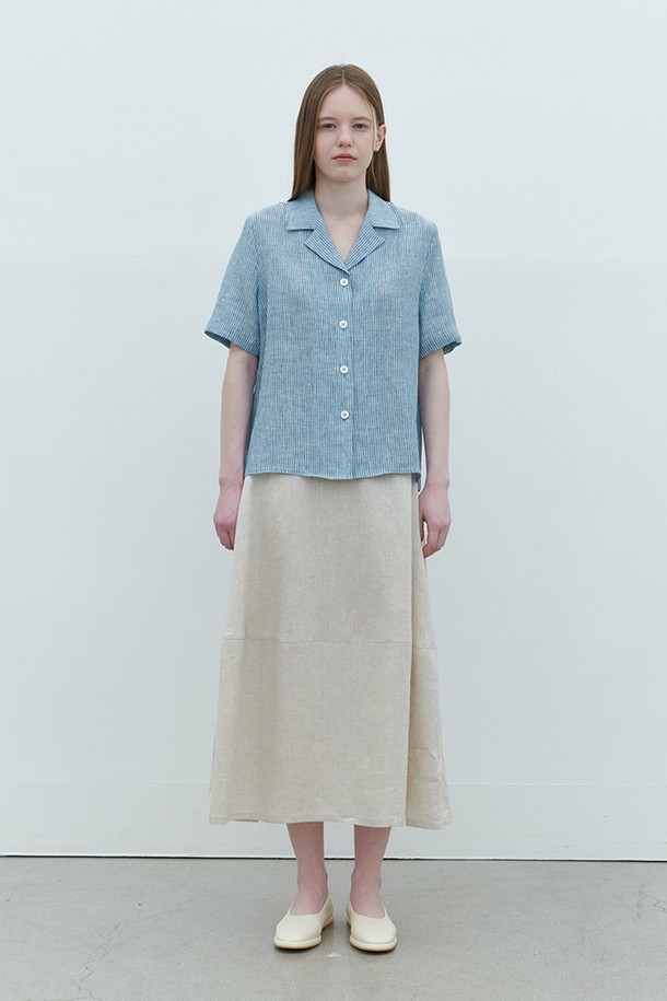 AYU - 셔츠 - [24SS] linen stripe shirt - blue