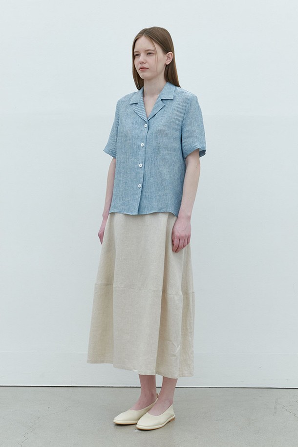 AYU - 셔츠 - [24SS] linen stripe shirt - blue