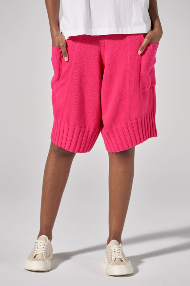 PLUSH'MERE - 쇼트팬츠 - RIB SHORT PANTS (PINK)