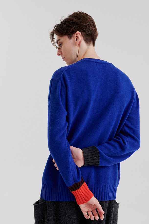 PLUSH'MERE - 스웨터 - RIB COLOR PULLOVER M (DEEP BLUE)