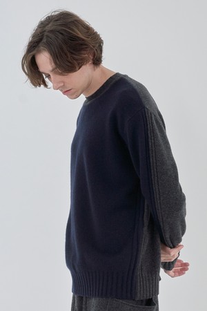 INTARSIA PULLOVER M (NAVY)