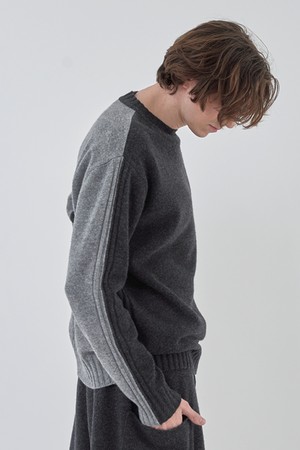 INTARSIA PULLOVER M (CHARCOAL)