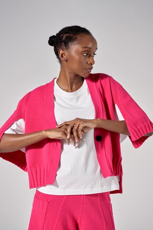 CAPE SLEEVE CARDIGAN (PINK)