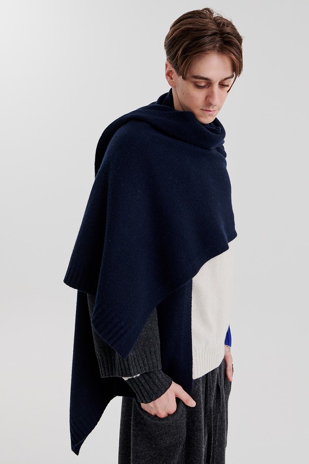 PLUSH'MERE - 스카프/머플러 - SLEEVE MUFFLER (NAVY)