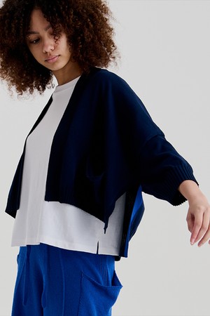 SIDE OPEN SHORT CARDIGAN (NAVY)