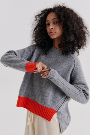 RIB UNBALANCE PULLOVER 2 (GREY)