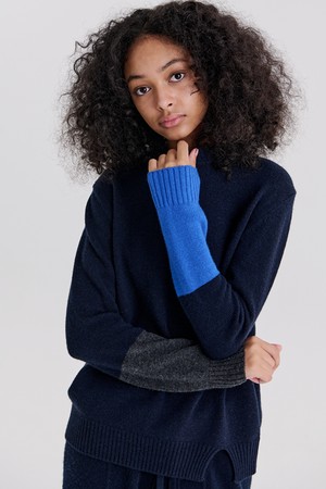 RIB COLOR PULLOVER 2 (NAVY)