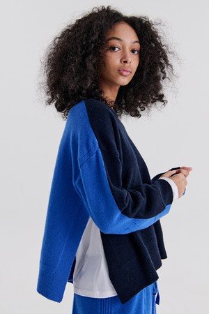 SIDE OPEN PULLOVER 2 (NAVY)