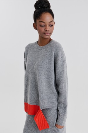 RIB OPEN PULLOVER 3 (GREY)