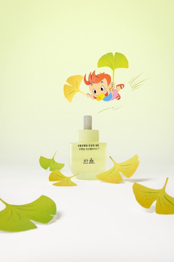 HANYUL - 스킨케어 - [둘리 콜라보] 한율 보들은행잎 모공핏 세럼 40ml (+복조리파우치+에센스/크림 7일 체험분 증정)