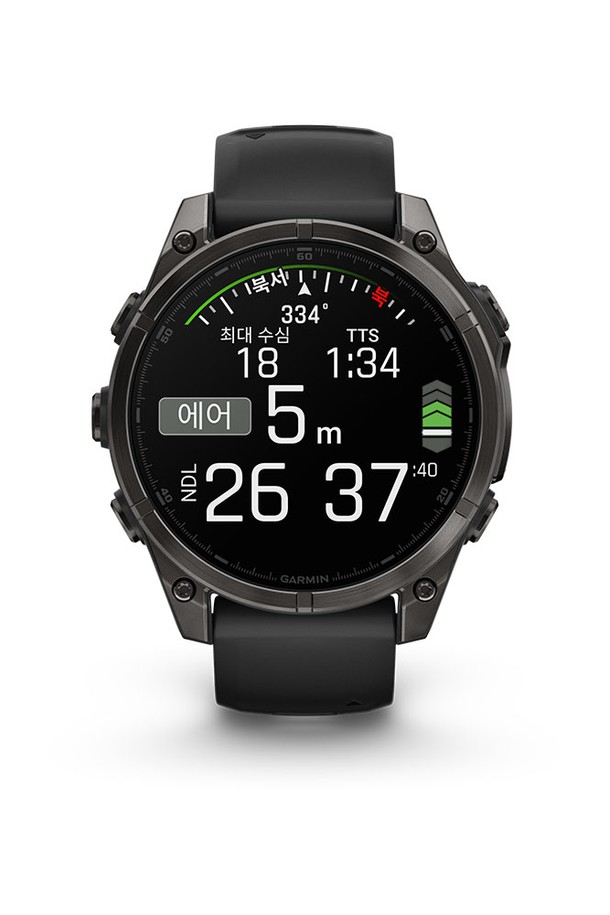 GARMIN - 기타소품 - 가민 피닉스 8 47mm 아몰레드 사파이어 카본그레이 티타늄 블랙 밴드 GPS 스마트워치