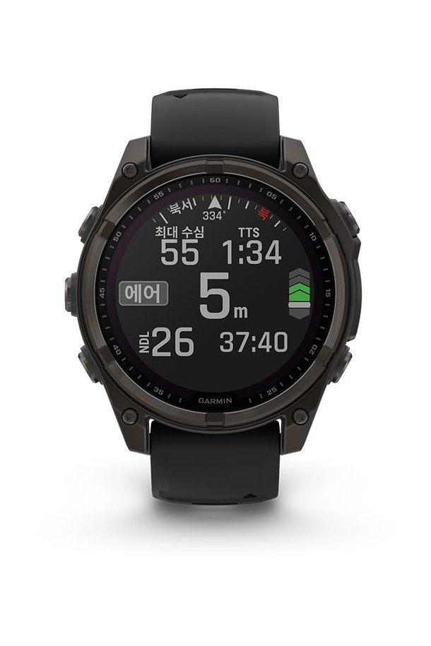 GARMIN - 기타소품 - 가민 피닉스 8 47mm 사파이어 솔라 카본그레이 티타늄 블랙 밴드 GPS 스마트워치