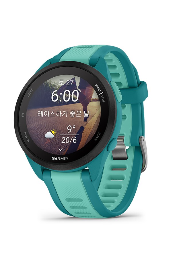 GARMIN - 기타소품 - 가민 포러너 165 뮤직 터코이즈 아쿠아 GPS 스마트워치