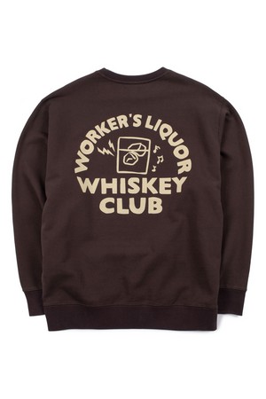 [BIG WAVE] WHISKEY CLUB SWEAT (DEEP BROWN)