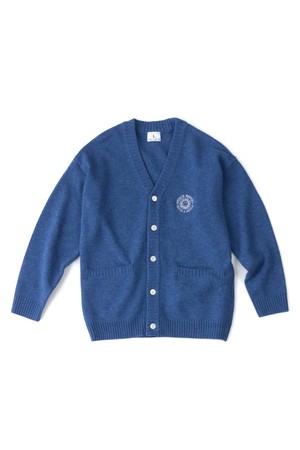 [BIG WAVE] PEACE BEGINS SMILE KNIT CARDIGAN (PURPLE MELANGE, BLUE MELANGE)