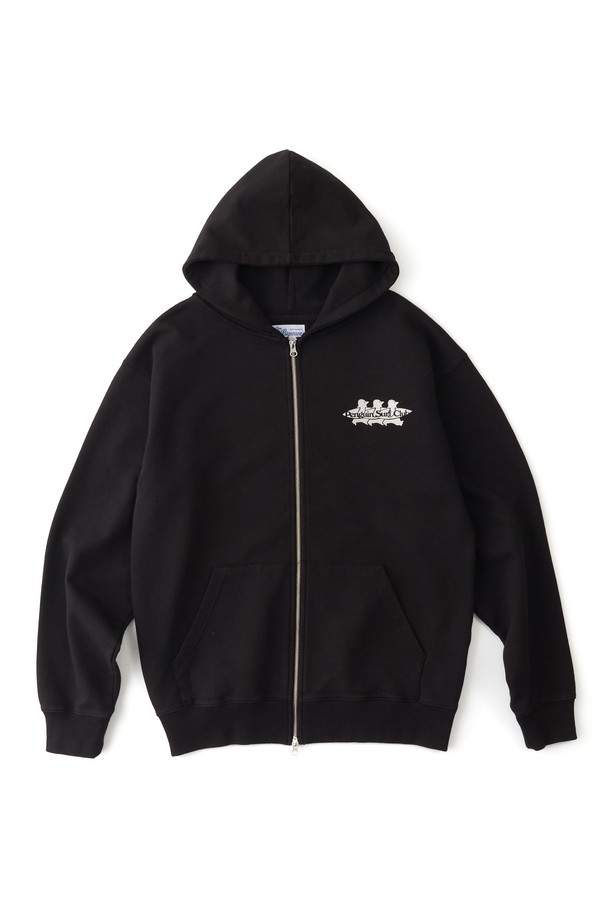 BIG WAVE - 후디 - [BIG WAVE] PENGUIN SURF CLUB HOODIE ZIP-UP (JET BLACK)