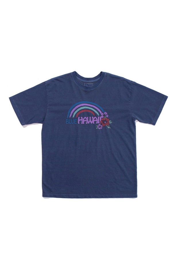 BIG WAVE - 반팔티셔츠 - [BIG WAVE] BLUE HAWAII T-SHIRT (TWILIGHT PURPLE / SUNKIST CORAL)