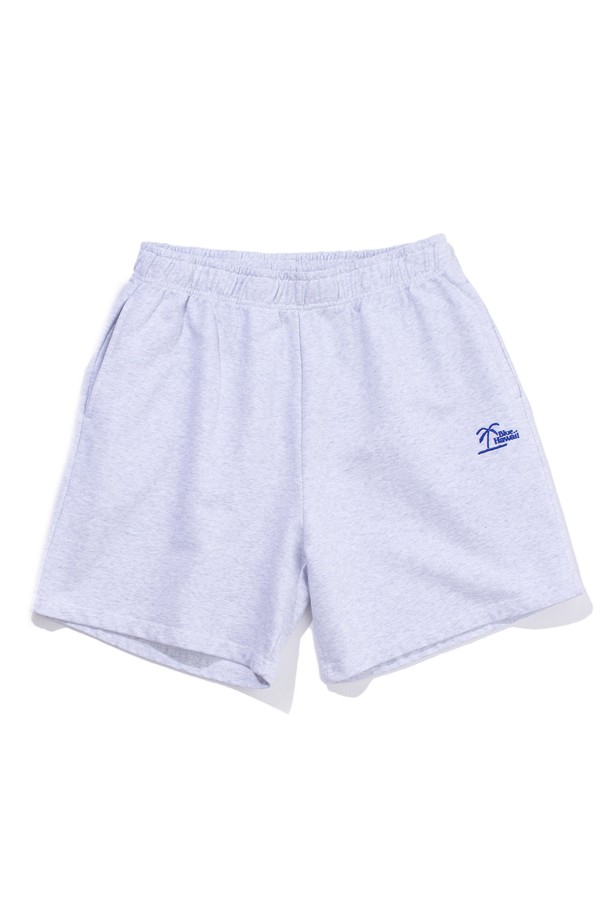 BIG WAVE - 하프팬츠 - [BIG WAVE] BLUE HAWAII SWEATSHORTS (1% MELANGE / BLUE ICE)