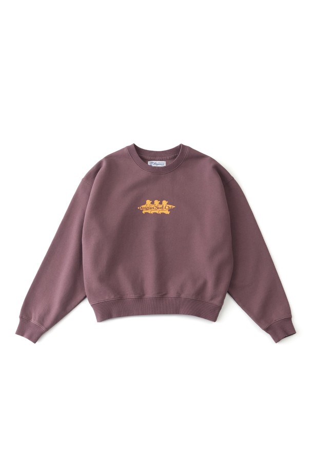 BIG WAVE - 긴소매 티셔츠 - [BIG WAVE] PENGUIN SURF CLUB CROPPED SWEATSHIRT (2 COLORS)