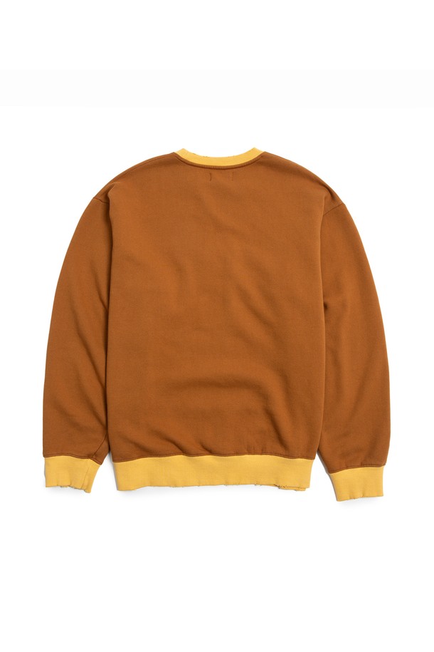 BIG WAVE - 스웻셔츠 - [BIG WAVE] HAWAIIAN SONGS HULAS SWEATSHIRT (HONEY GINGER / DARK GREEN)