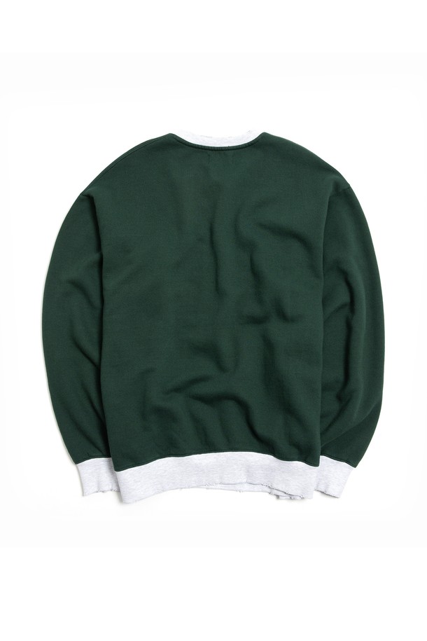 BIG WAVE - 스웻셔츠 - [BIG WAVE] HAWAIIAN SONGS HULAS SWEATSHIRT (HONEY GINGER / DARK GREEN)