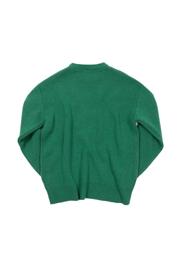 BIG WAVE - 스웨터 - [BIG WAVE] PEACE BEGINS SMILE KNIT (FERN GREEN / BALTIC SEA)