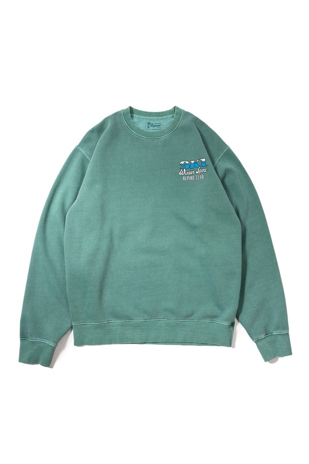 BIG WAVE - 스웻셔츠 - [BIG WAVE] PENGUIN ALPINE CLUB SWEATSHIRT (PINE GREEN)